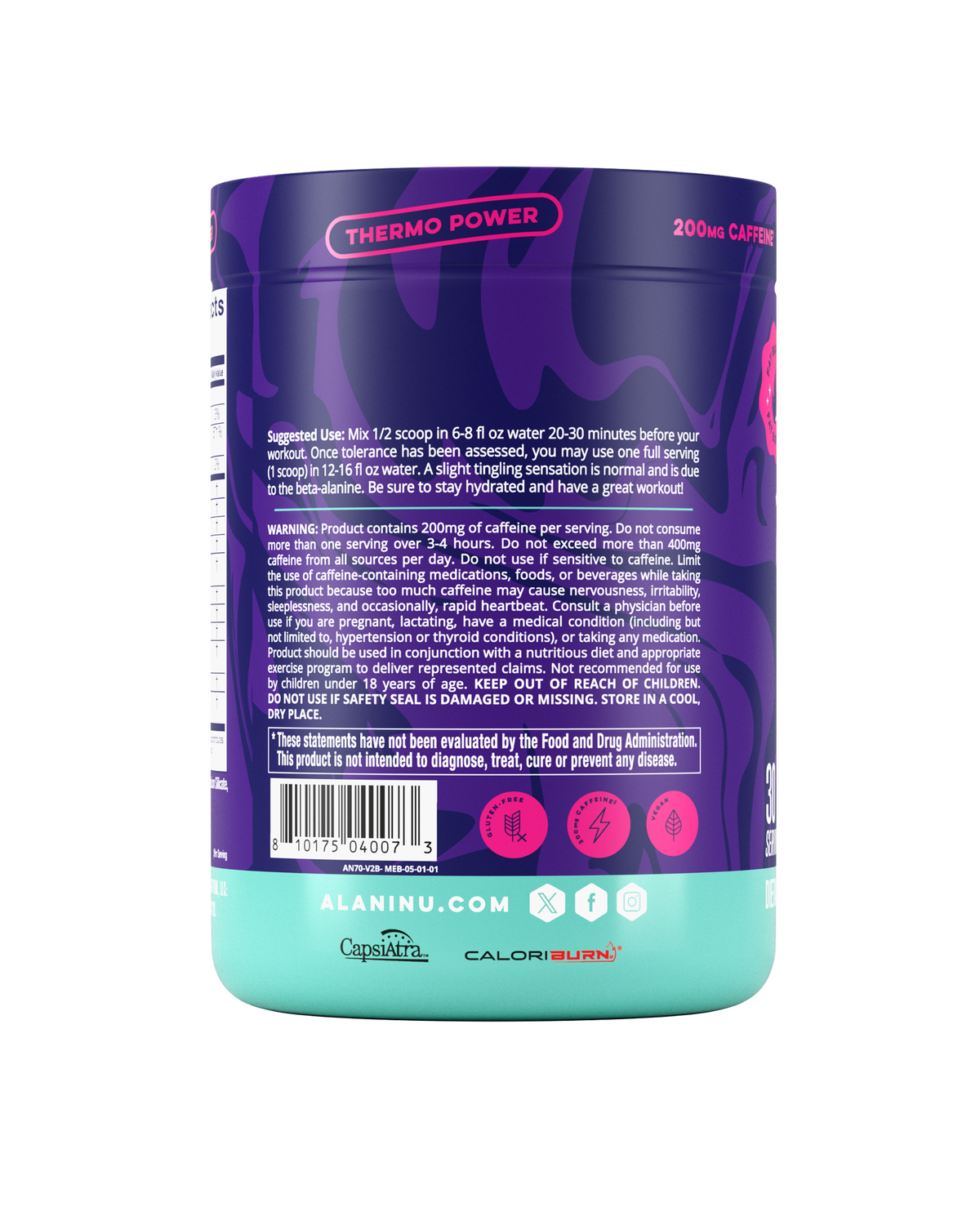 Alani Nu Pre-Workout+ Burn - Melonberry Blast E1 - image 3