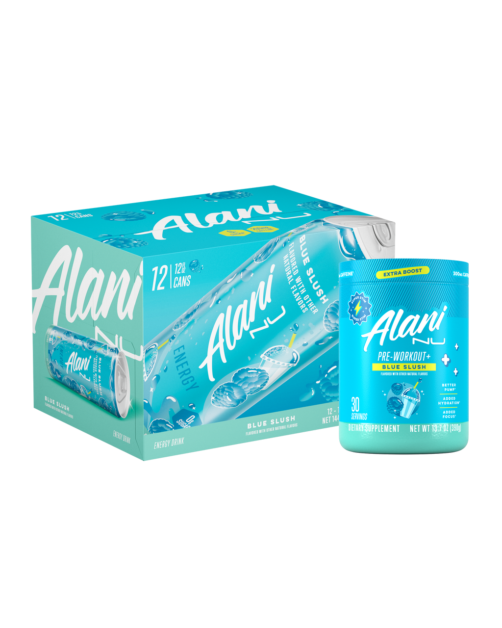 Alani Nu Energy Drink & Pre-Workout+ - Blue Slush E0 - image 1