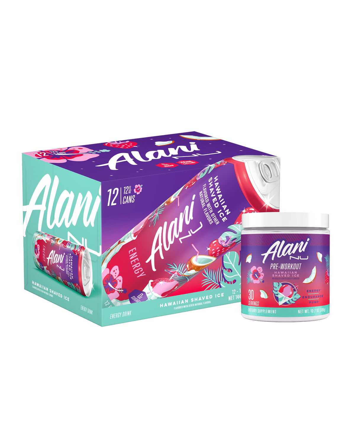 Alani Nu Energy Drink & Pre-Workout - Hawaiian Shaved Ice O3 - image 1