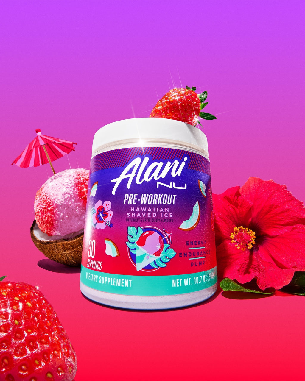 Alani Nu Energy Drink & Pre-Workout - Hawaiian Shaved Ice O3 - image 5