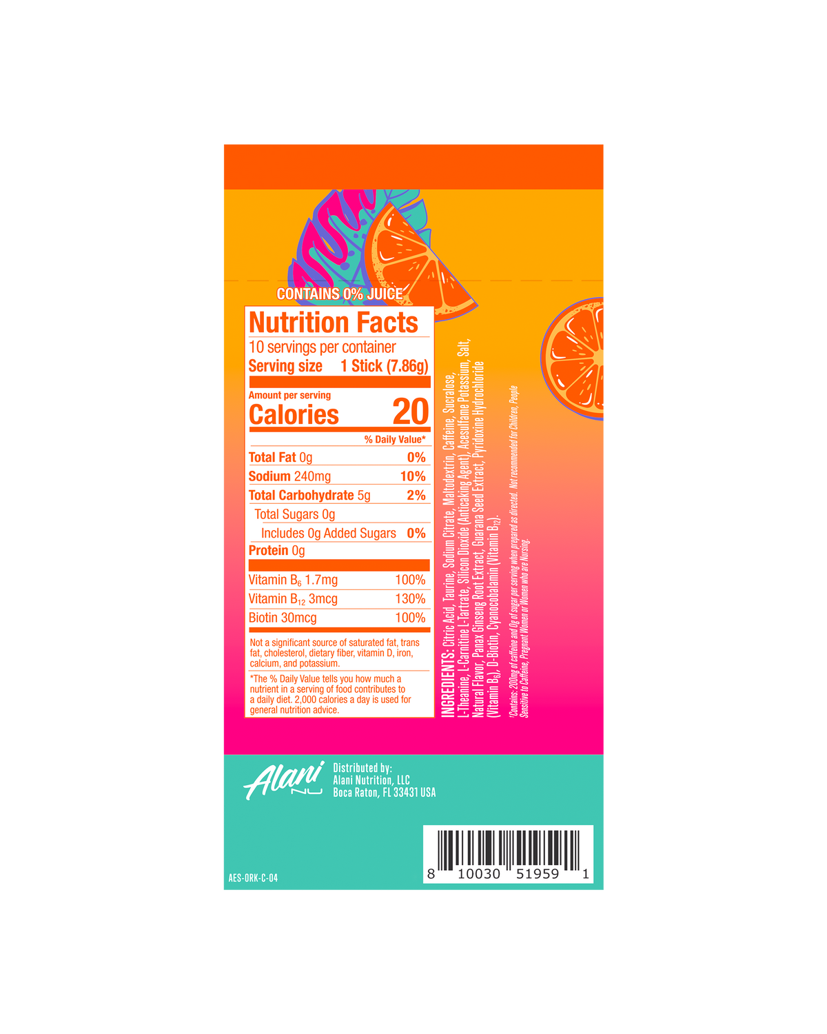 Alani Nu Energy Sticks - Orange Kiss O5 - image 3