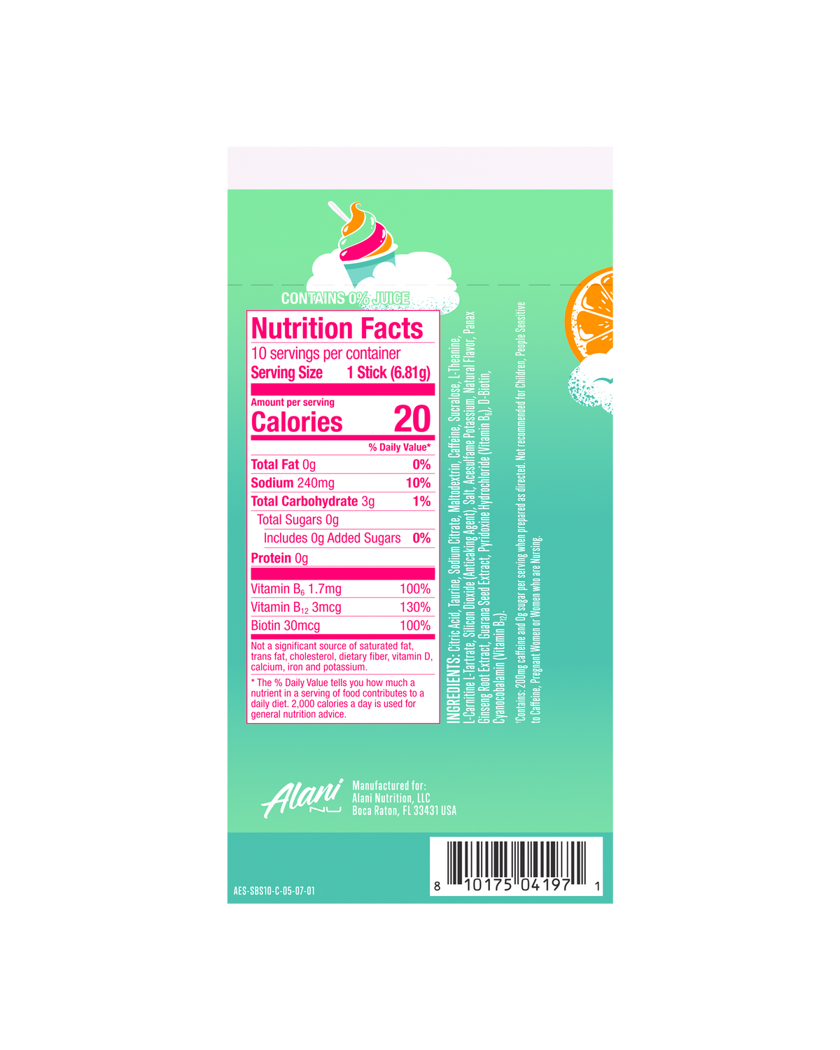 Alani Nu Energy Sticks - Sherbet Swirl W1 - image 3